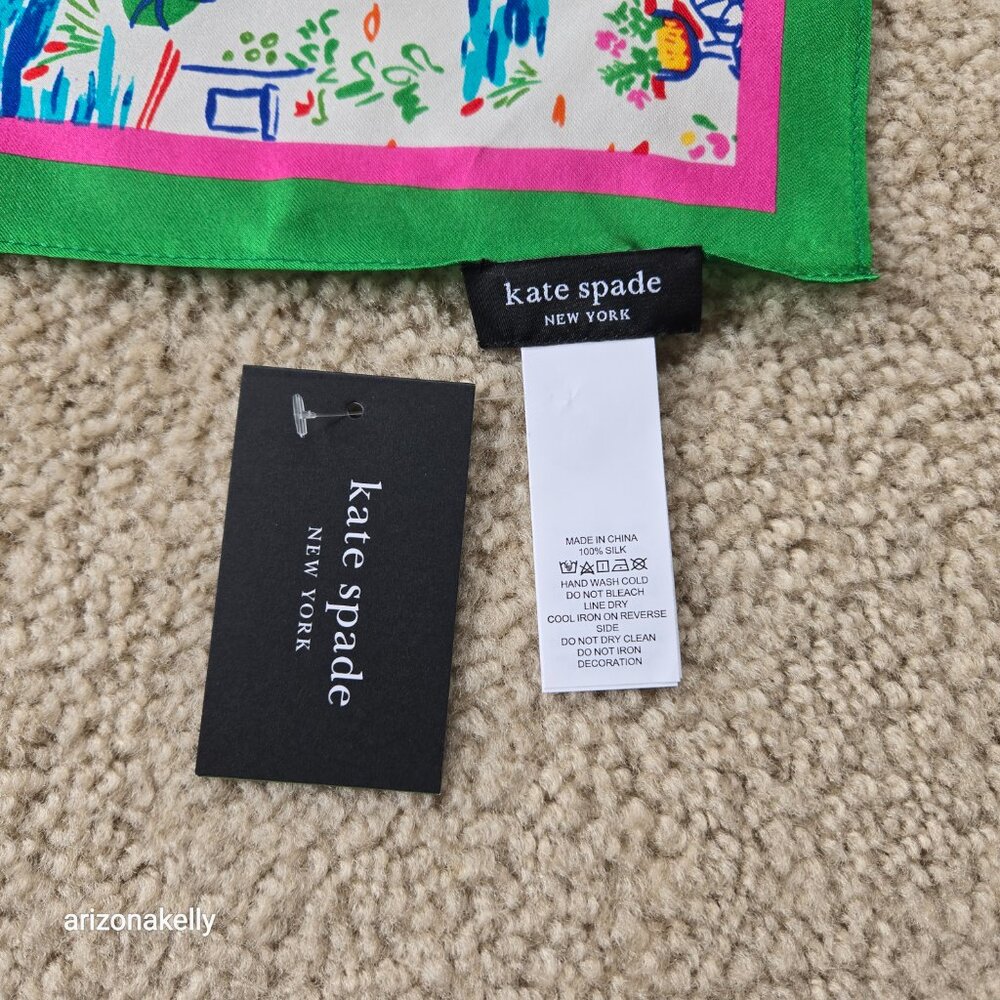 NWT Kate Spade Silk Scarf "Coastal Vacation" - Picture 2 of 6